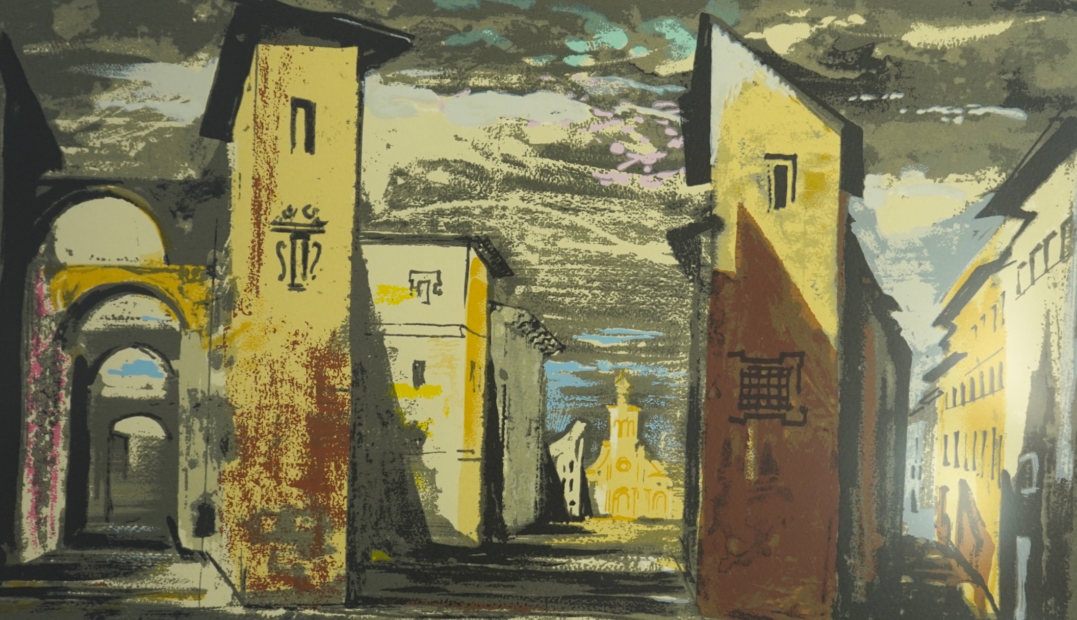 John Piper CH, (1903-1992), 'Street Scene in Don Giovanni'